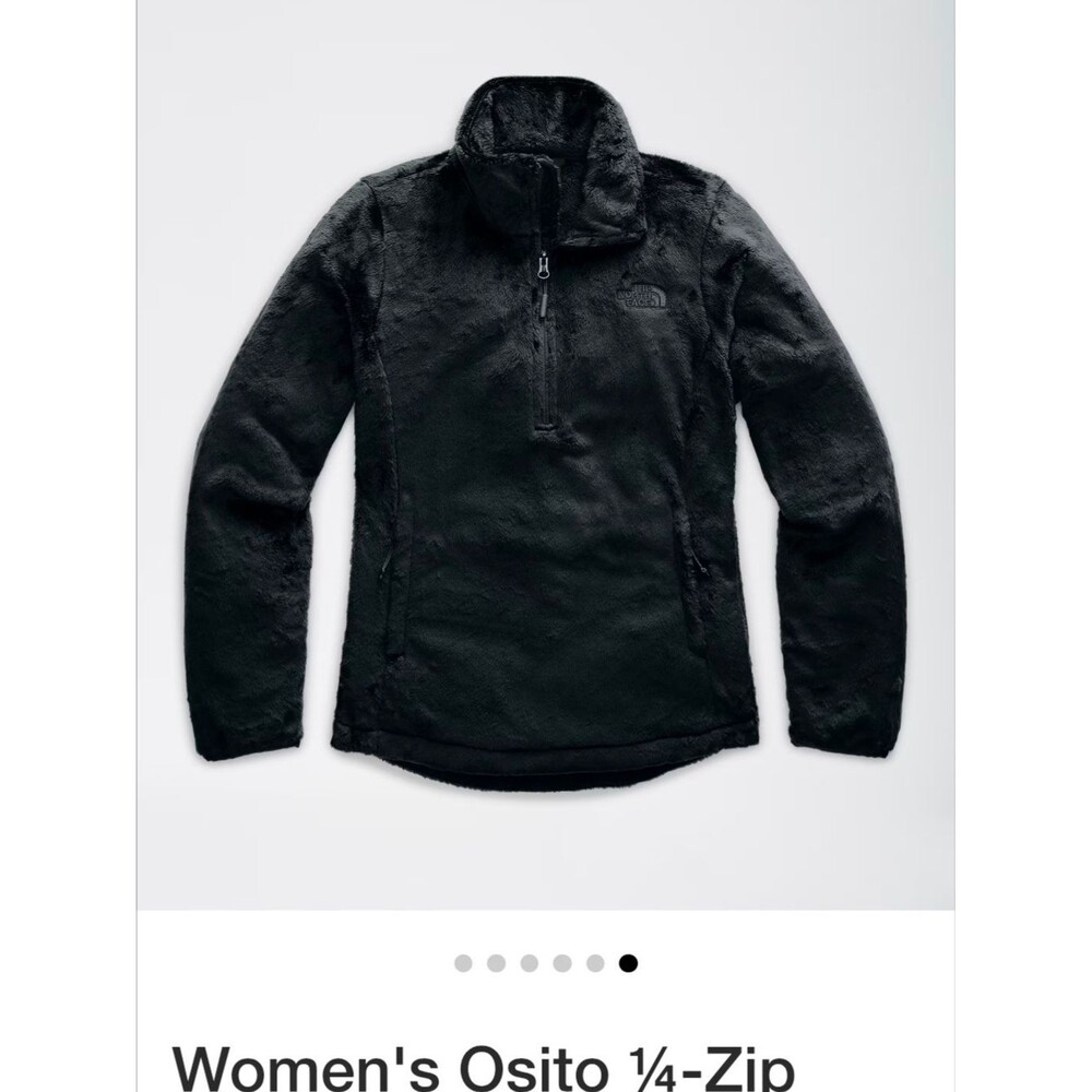 The North Face Black Plush Quarter-Zip Fleece Pullover Osito ¼-zip Pullover